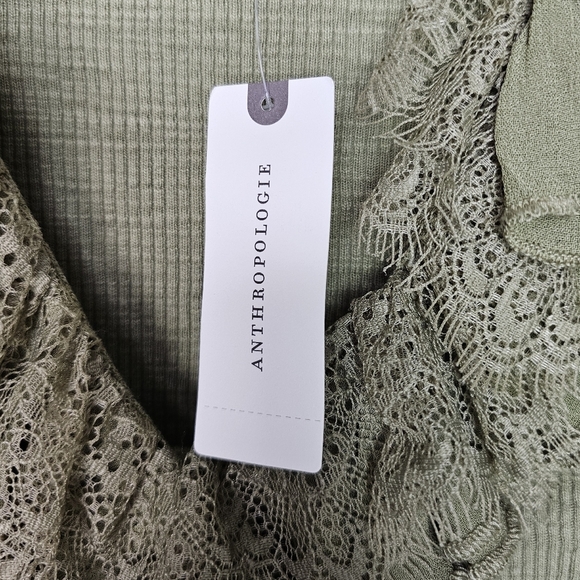 Olive Green By Anthropologie Ruffled Lace Frilly Cardigan Top XXS - Picture 9 of 9